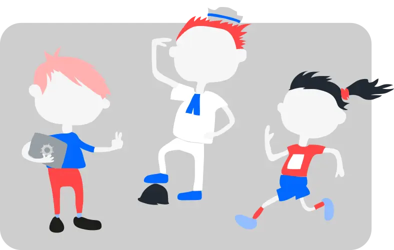 Icono de grupo de niños de las diferentes personalidades financieras