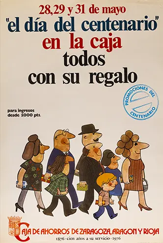 Ilustración del primer centenario de la Caja de Ahorros y Monte de Piedad de             Zaragoza