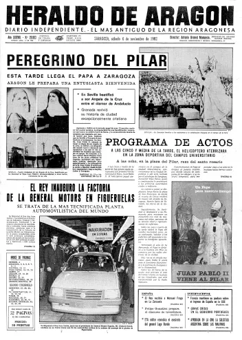 Publicación en el Heraldo de Aragón del inicio de General Motors en Aragón