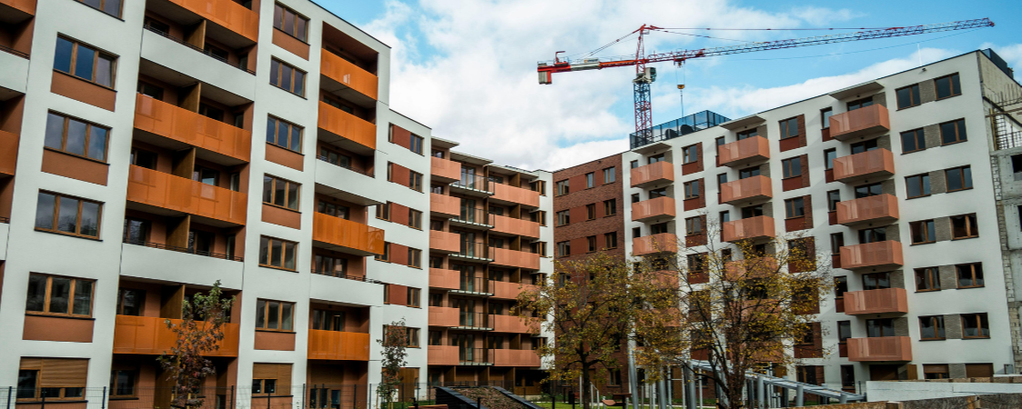 Dos bloques de edificios en construcción