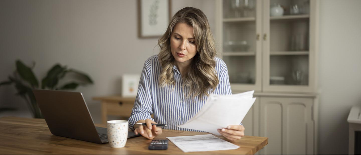 Mujer revisando su hipoteca