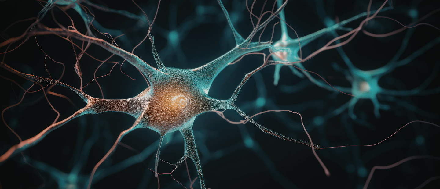 Imagen de conexiones neuronales sobre fondo oscuro