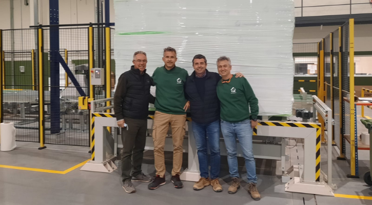 Los cuatro socios de Thermogreen en la planta de Noblejas (Toledo)