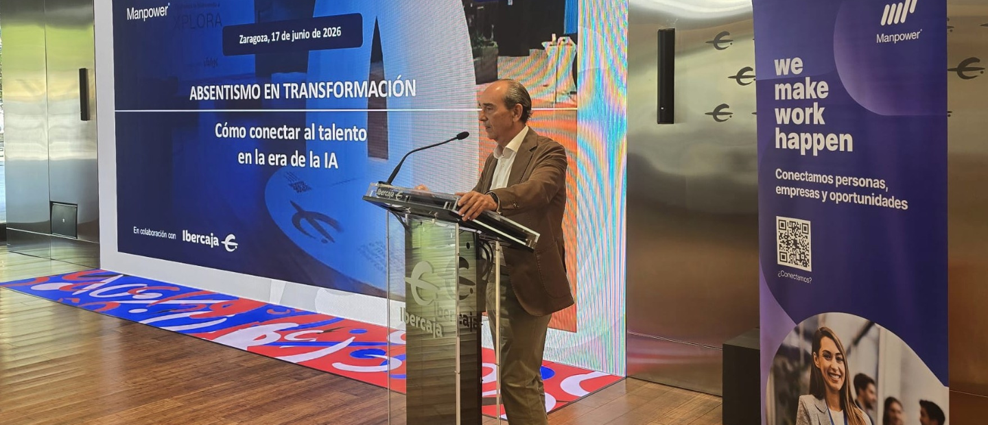 Nacho Oto interviene en la jornada sobre absentismo en el Espacio Xplora de Ibercaja